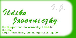 ildiko javorniczky business card